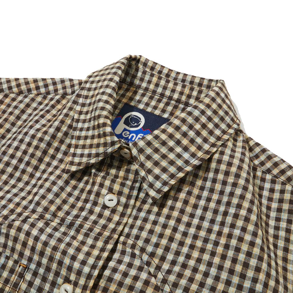 PENFIELD Western Line Check Shirt Dress Dark Brown_Fr2Ws96F