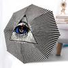 1 Stück Augenpyramiden-Regenschirm - 8 Speichen verstärkt, Automatisches Öffnen, Leicht & Langlebig, Modeaccessoire für Draußen, Strand L0343