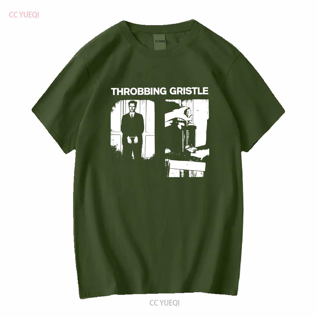Vtg Throbbing Gristle Band Heavy Cotton All Size Black T Shirt K079 Long or Short Sleeves Vintage Washed Top For Everyday Wear