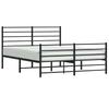 Metal Bed Frame with Headboard and Footboard Black 140x190 Cm