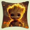 Pillow Covers Cartoon Cute Groots Sofa Decorative Home Double-Sided Printing Short Plush Cute Cushion Cover