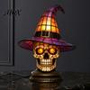 Luce Notturna Decorativa di Halloween Gatto Nero Cappello da Strega Lampada da Tavolo, con Luce Viola Onirica, Ornamento Gotico Estetica Oscura Ornamento Retrò, per Camera da Letto