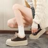 Sneakers Fleece dicke Sohle Erhöhung Board Schuhe Winter Warm Lässig Flauschige Schuhe Schwarze Baumwollschuhe