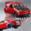 Scale 1:36 Hellcat Sports Car Model Toy 4 Doors Opened Pull Back Vehicles Models Metal Body Rubber Tires Toys Ideal Ornament