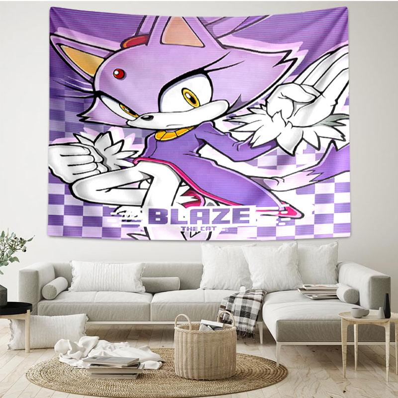 Sonic Print Tapestry - Portable Wall Decor Cloth, for Home, Dorm, Travel, Bedroom, Living Room - Ideal Birthday Housewarming Gift