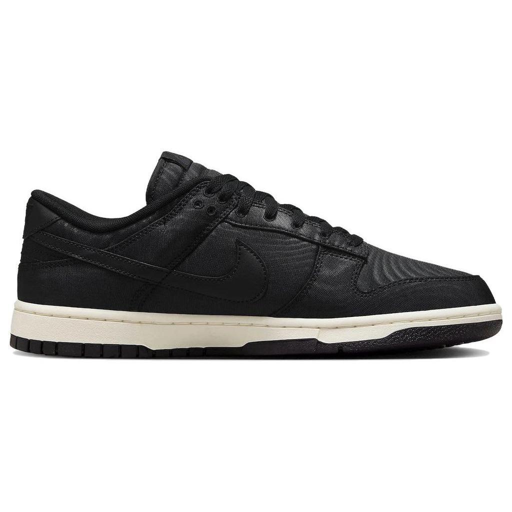 Nike Dunk Low Czarne Płócienne Sneakersy Unisex Białe DV7211-001