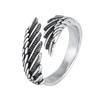 Open Designs Feather Styles Rings Adjustable Sizes Silver Plated Alloy Jewelry for Casual or Formal Occasions