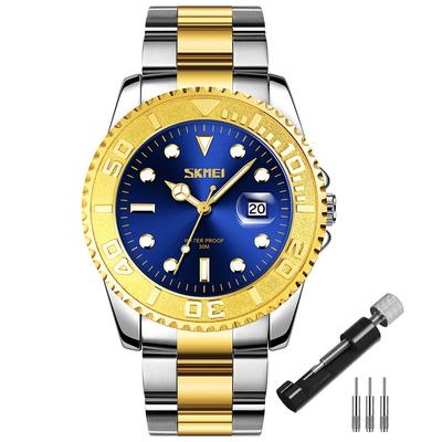 Zegarek wodoodporny Marka Modny Złoty Srebrny Stal nierdzewna Metal Biznesowy Zegarek na rękę Zegarek Dżentelmen Kwarcowy Analogowy Swobodny Ranking Luksusowy Prezent