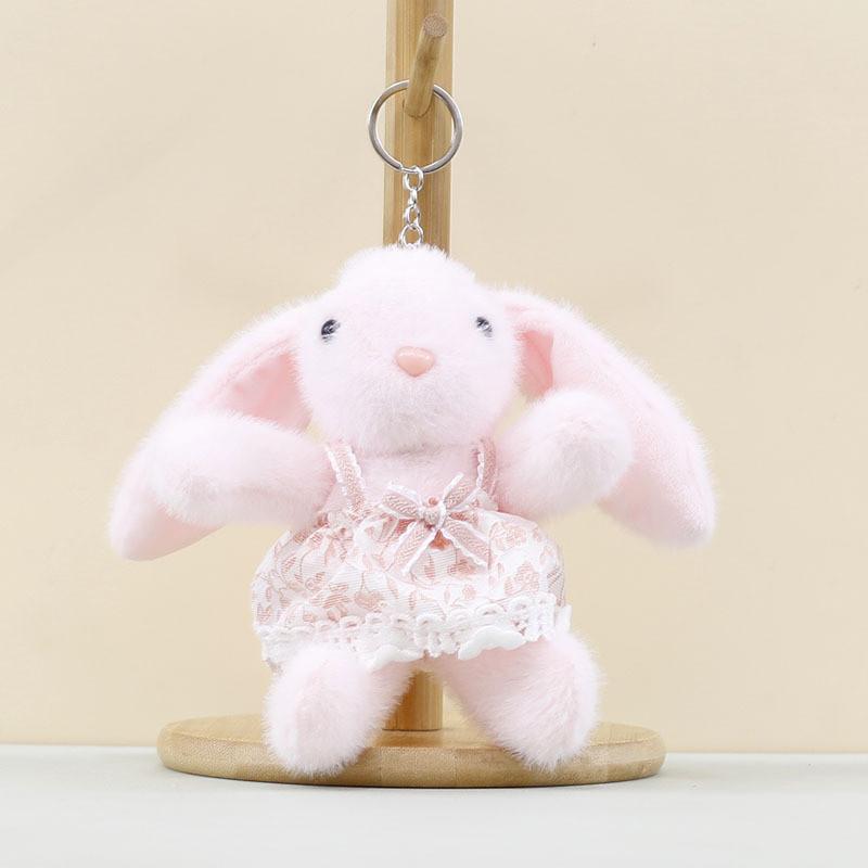Plush Bunny Keychain With Flower Dress For Kids And Collectors
