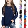 Boys Girls Child Fashion Daily Versatile Casual Crewneck Sweatshirts Daily Long Sleeve Patchwork Top Sweatshirts