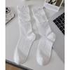 Ladies Thin Fashion Cake Lace Solid Color Stitching Vertical Bar Boneless Calf Pile Socks