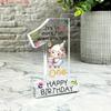 1pc Fun Birthday Decoration with Cute Tiger and Number 1 - Transparent Acrylic Happy Birthday Plaque, Desktop Decor, Gift for Birthday Girl/ Boy 
