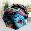 1 Stück Monster Truck Abenteuer Individueller Name Automatischer Faltregenschirm, Langlebiger Kunststoff & Eisen, Leicht für den Täglichen Gebrauch im Freien S1230067