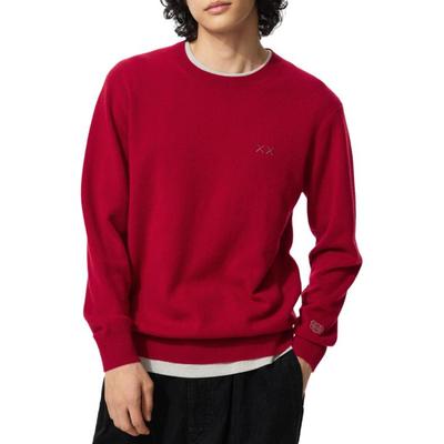 Uniqlo Sudadera de cachemir con cuello redondo, puños y logo bordado FW25, unisex 485272-16