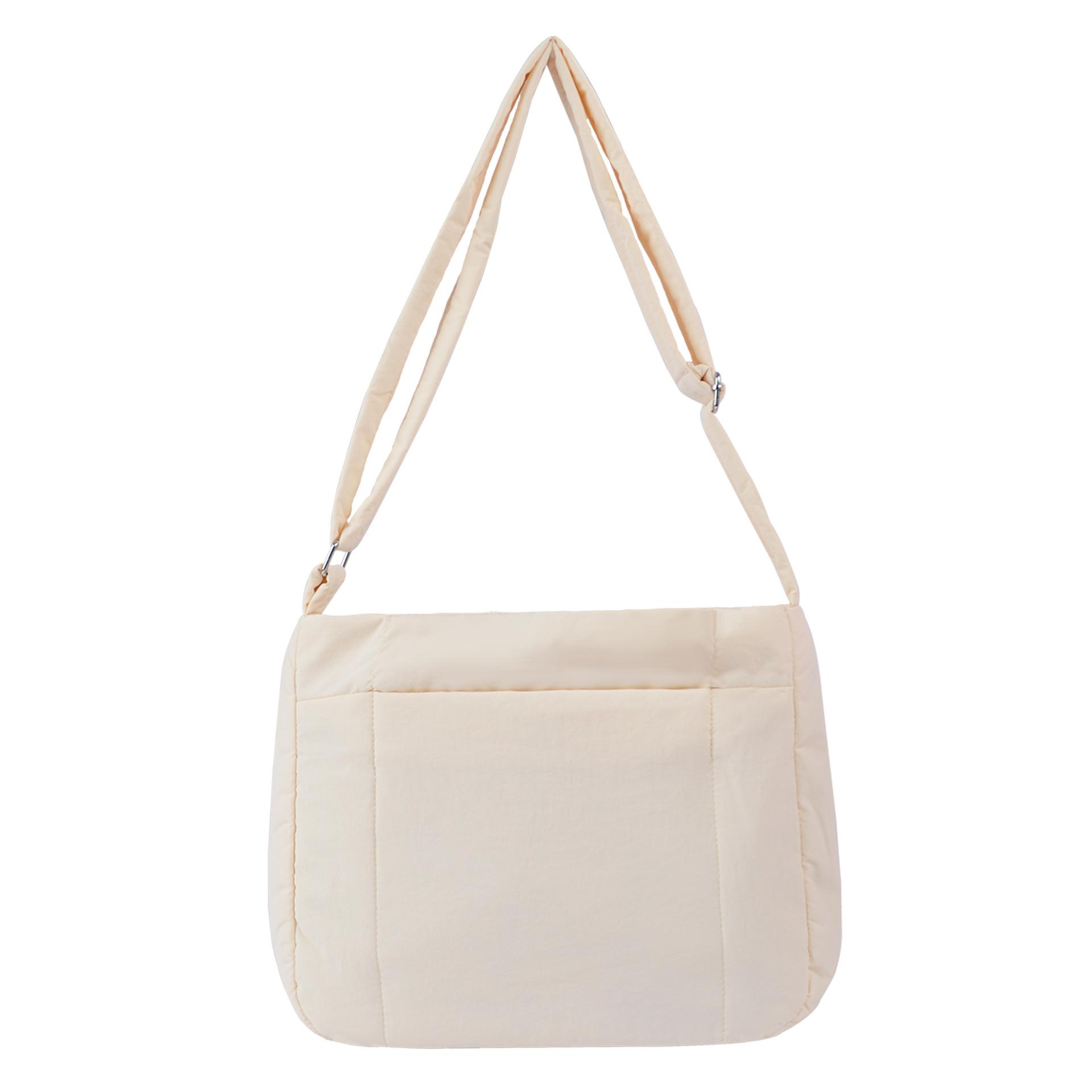 Shoulder Bag Large Capacity Stylish And Simple Versatile Messenger Bag Women S Thickened Multi-Functional Padded Messenger Bag грязно-белый