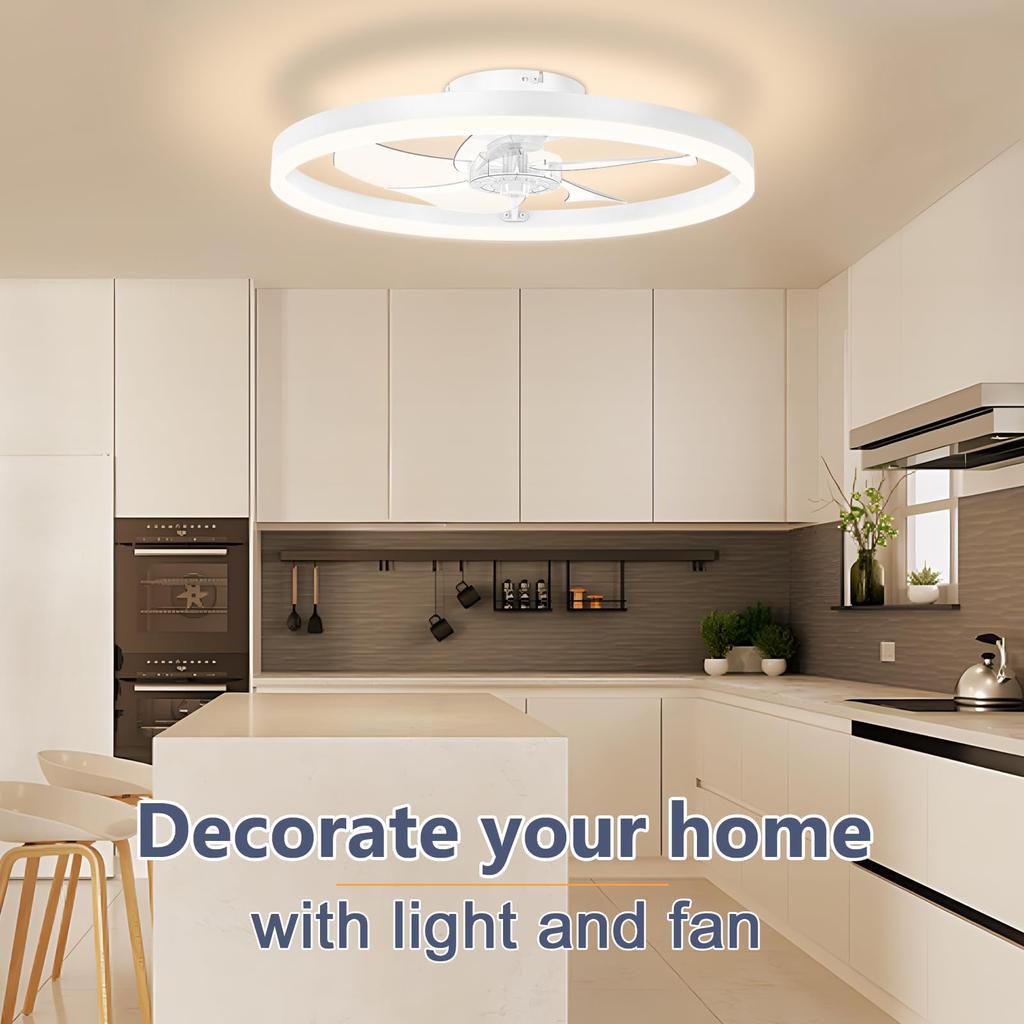Modern Smart Ceiling Lamp with Fan Remote Control Dimming Suitable for Bedroom and Restaurant LED Chandelier Fan Home Decoration