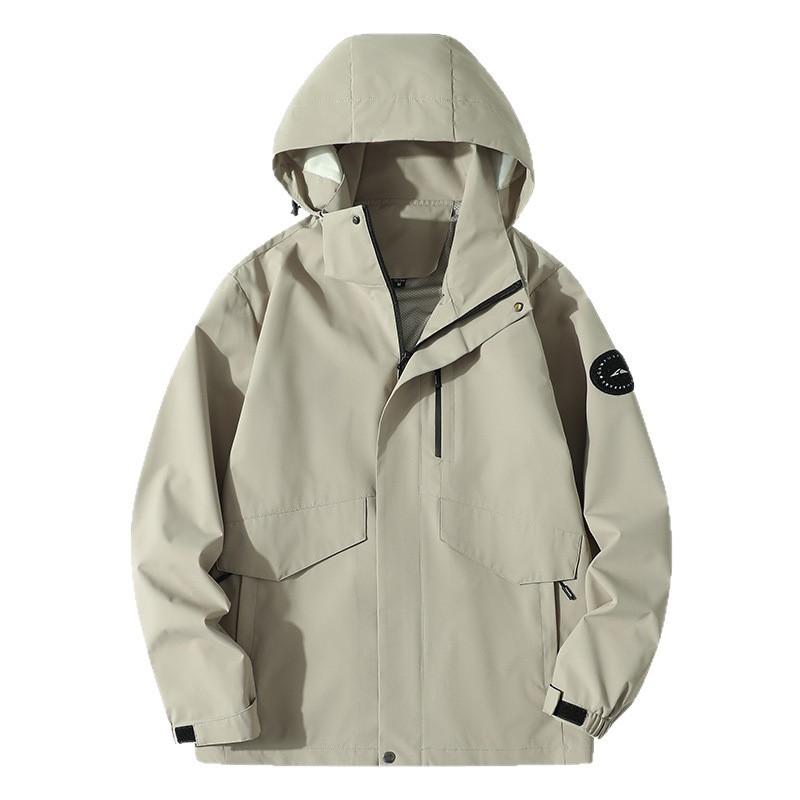 Mens Lightweight Waterproof Hiking Jacket Outdoor Windbreaker Hooded Raincoat Couples Casual Sport Wear