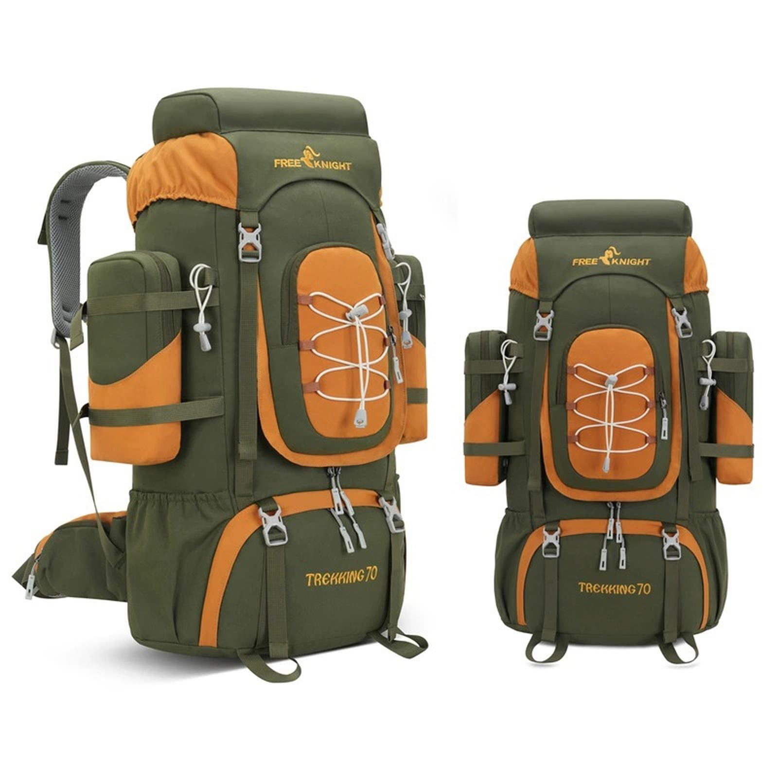 

Outdoor Climbing Backpack with Rain Cover Hiking Camping Trekking Outing Bag Large Mountaineering Luggage Sports Rucksack One Size