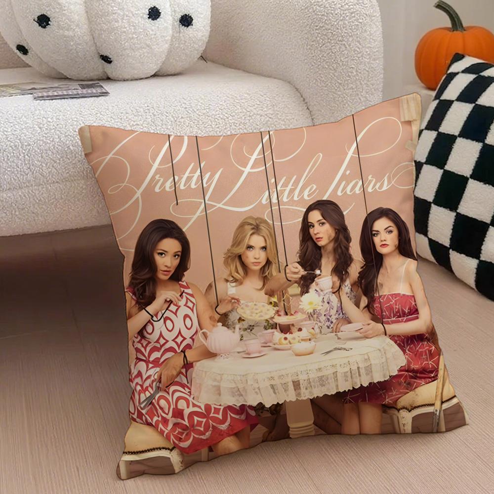 P-Pretty Little L-Liars tv Pillow Case Anti-dustmite Pillowcase Invisible zipper silky short plush Sofa cushion cover