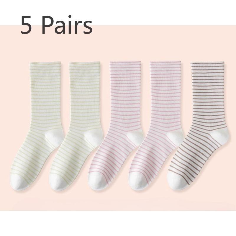 

5 пар носков для беременных и послеродовых женщин, весенне-осенний стиль, чистый хлопок, свободные, бесшовные, свободные, летние тонкие длинные носки 5 pairs