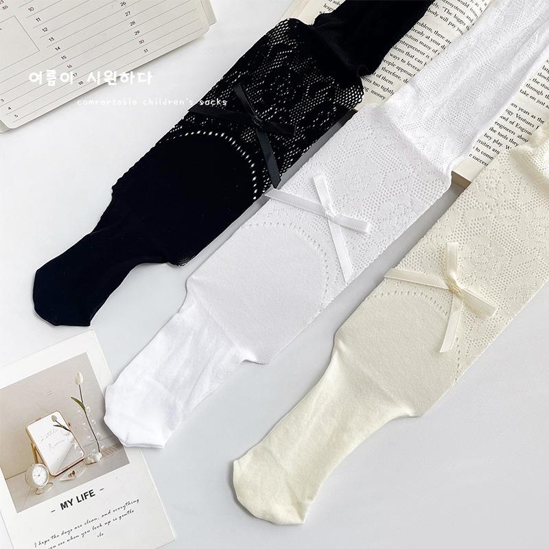 Children's Pantyhose Women's Ballet Style Bow Stockings Jacquard Lolita Princess Children's Summer Thin Base