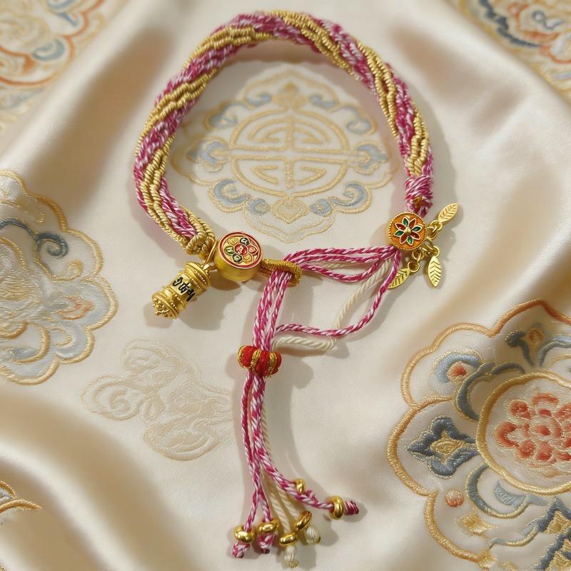 Chinese handgeweven kleurrijke handtouw armband, verborgen wind handtouw decoratief cadeau, Lanyard armband haar