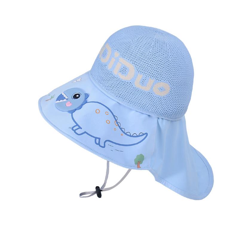 1153 children's hat outdoor UV protection empty top hat men and women cute big eaves shawl sun protection bucket hat