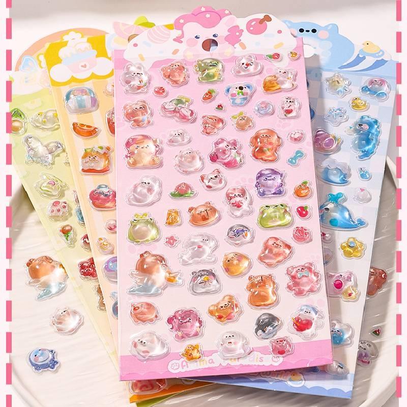 Nekoni 3D Cute Stickers Cartoon Animal Puff Sticker Diy Stickers For Scrapbooks Planner Journals Laptops Phone Case Decoration