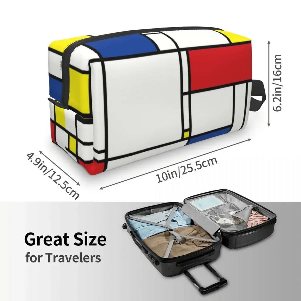 Cestovní Piet Mondrian Minimalistický De Stijl Toaletní taška Móda Moderní umění Organizér na make-up a kosmetiku Krása Úložný prostor Pouzdro Dopp Kit