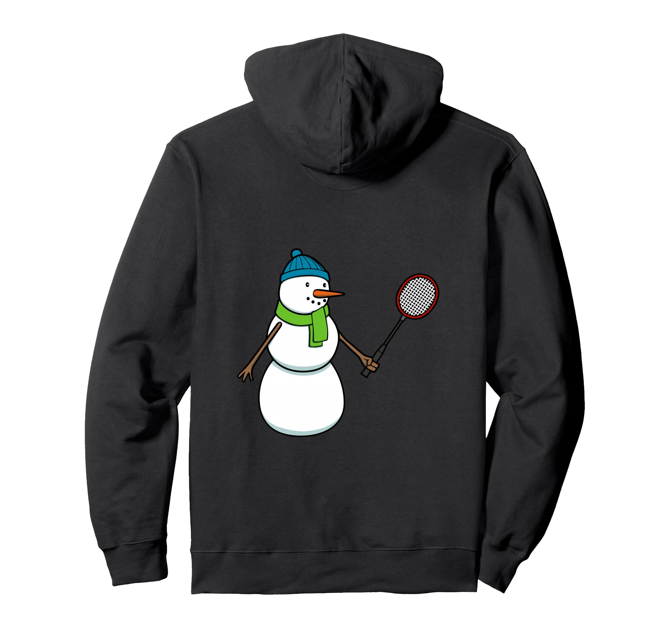 

Cute Snowman Playing Badminton Hoodie чёрный