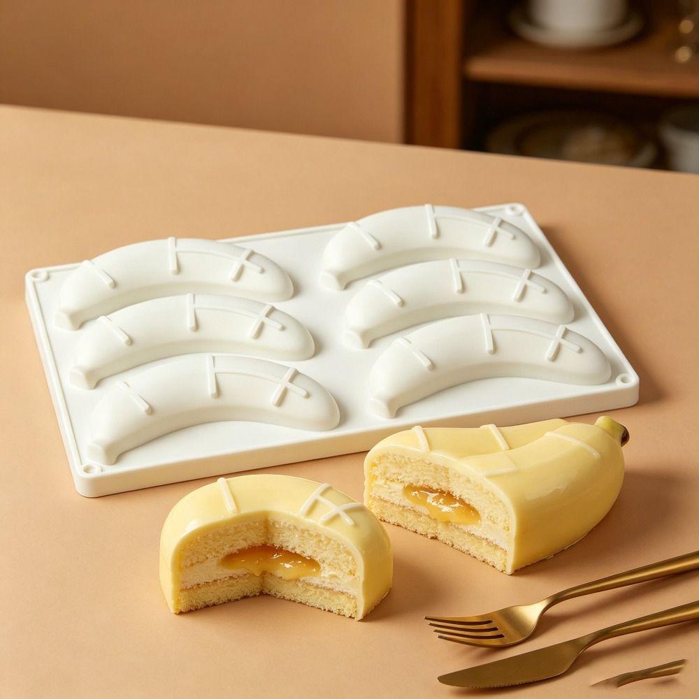 Food Grade Silicone Banana Mousse Cake Mold Banana Shaped Baking Mold  Chocolate Pudding