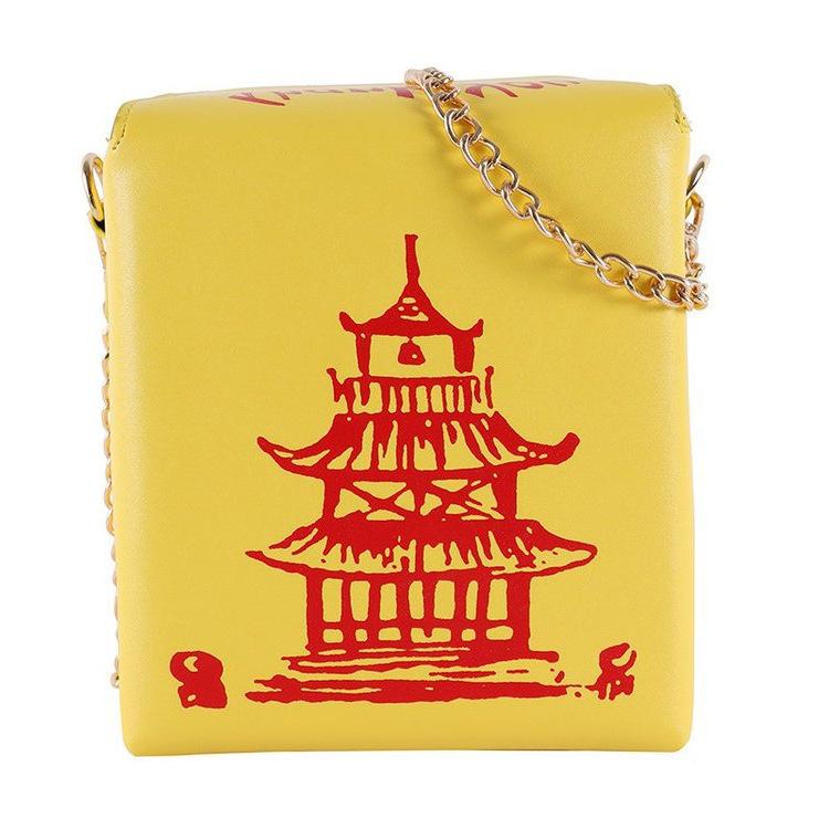 Vibrant Tower Pattern Crossbody Bag Fun Novelty Messenger Shoulder Purse With Square Tote Design Adjustable Strap And Spacious Interior Perfect