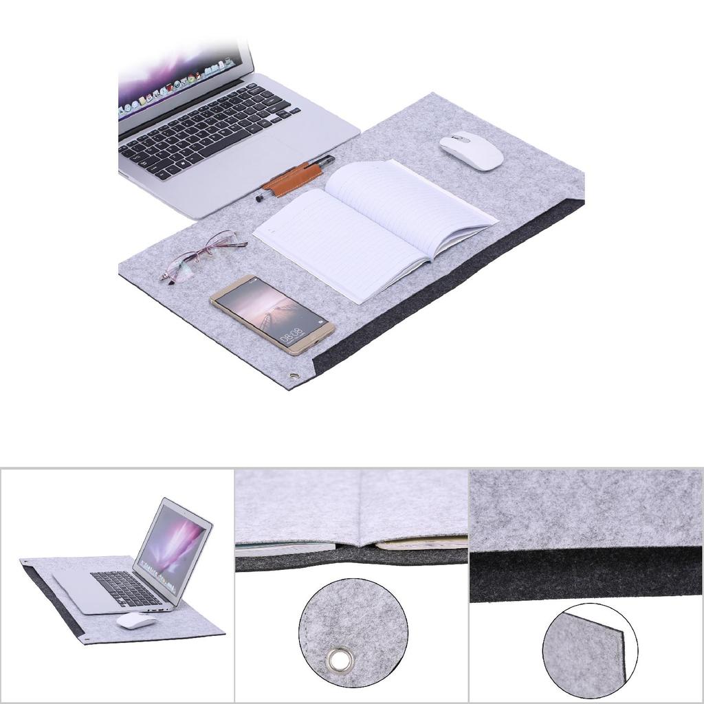 Felts Office Desk Laptop Mat Storage Organizer Table Pad New Light Gray