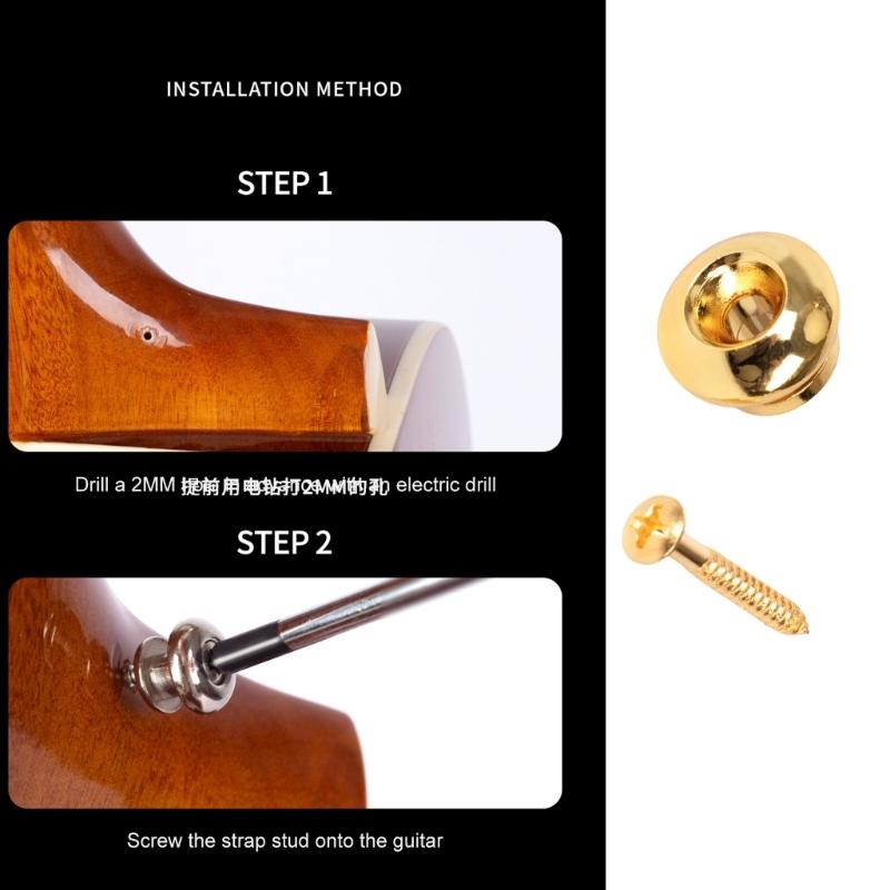 2pcs Stylish Silver Bell Shape Strap Buttons Skidproof Strap Lock Guitar Buckles Suitable for Various Skill Levels