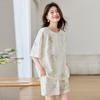 Tencel Shorts Set Women's Summer New Fashion Middle-aged Loose Large Size Two-piece Set