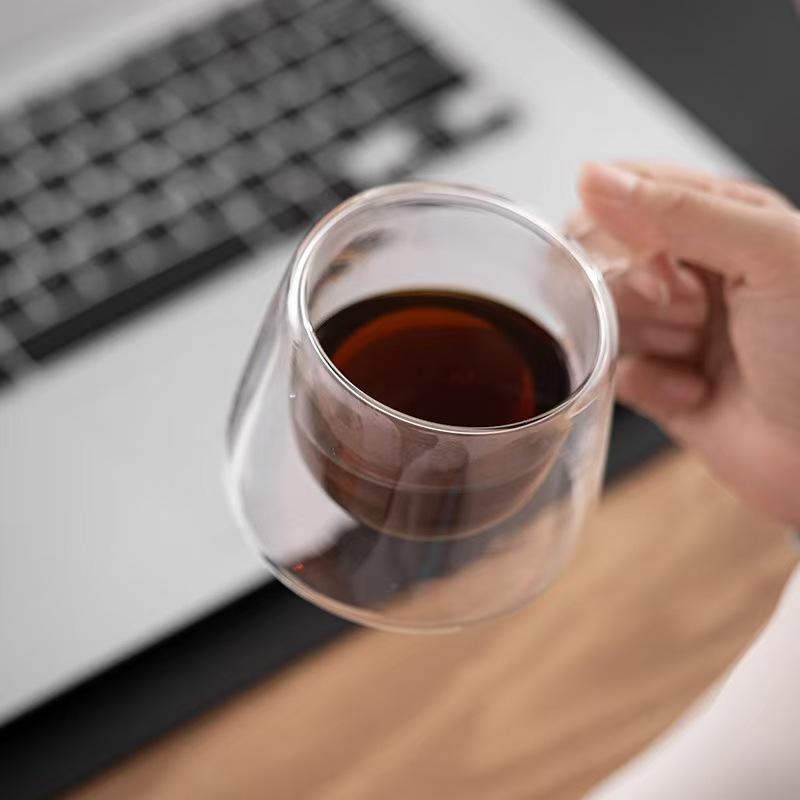 170ml Heat-Resistant Double Wall Glass Espresso Cup with Handle - TransparentCoffee Mug for Cappuccino Latte Tea & Multi-Purpose