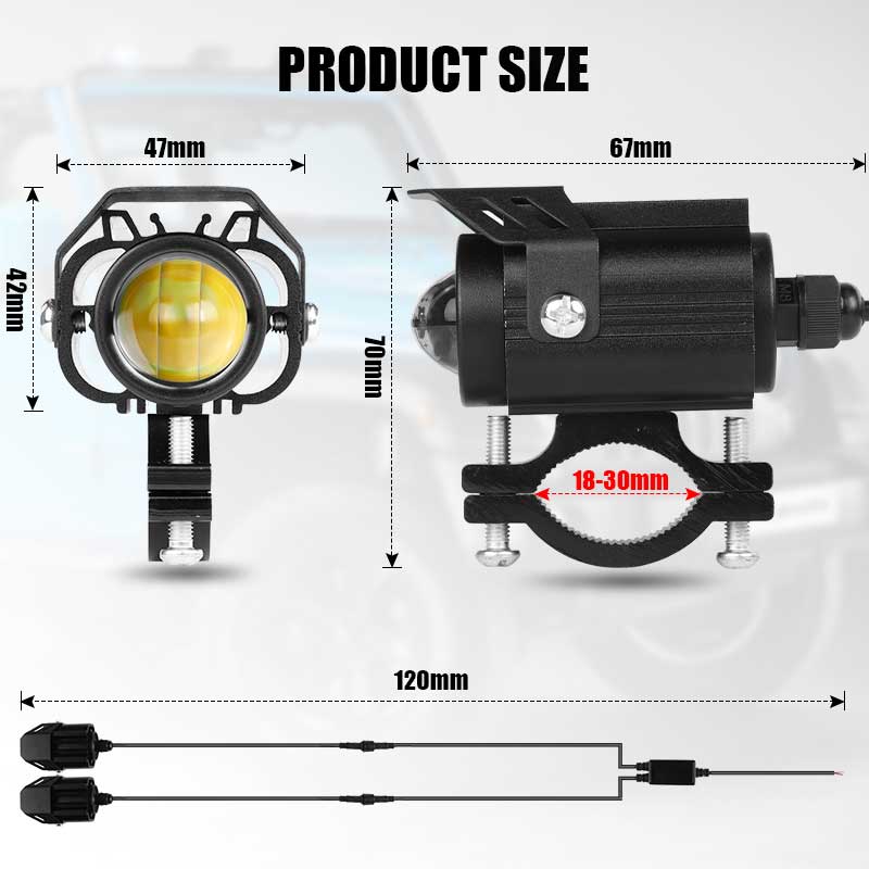 Motorrad Canbus LED Scheinwerfer Spot Projektorlinse Nebelscheinwerfer Blinker Zusatzleuchte mit Schalter für Auto Off-road 4X4 ATV UTV