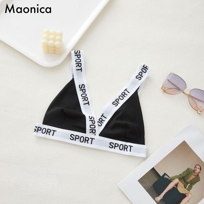 

Европейский стиль весна-лето нижнее белье с нитками и буквами обтягивающая грудь треугольные чашки топ-труба спортивный бюстгальтер M чёрный