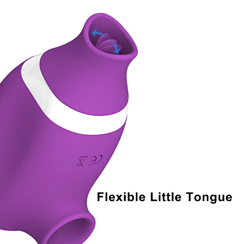 Sucking Licking Vibrator 2 in 1 Tongue Licking Clitoris Nipples Sucker Massager for Women Vacuum Stimulator Sex Toys Adult Goods