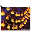 Light-Up Pumpkin String Lights for Halloween Decor and Party Ambiance