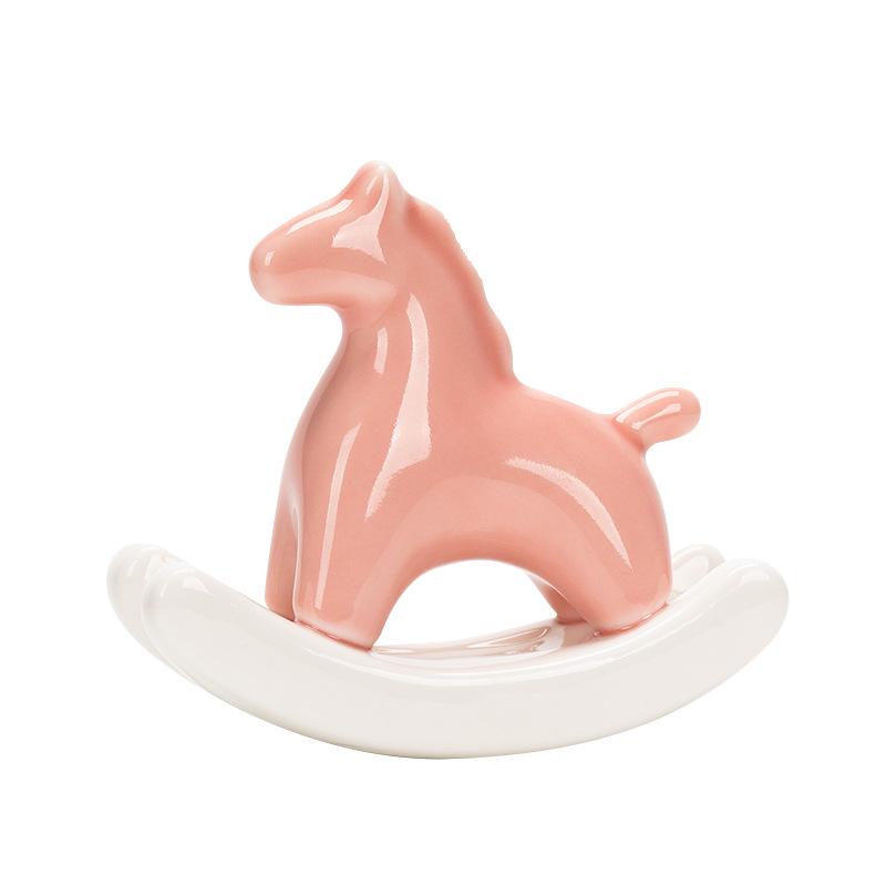 Ceramic Green Wobbly Horse Tea Pet Ornament for Home Decor