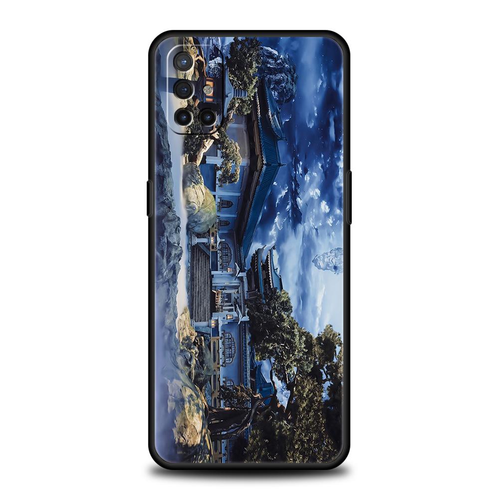 Phone Case For Oneplus 13R 12R 13 12 10T 10R Nord N100 N200 N10 10 9 9R 9RT CE 2 Z Pro Soft TPU Chinese Architecture Landscape