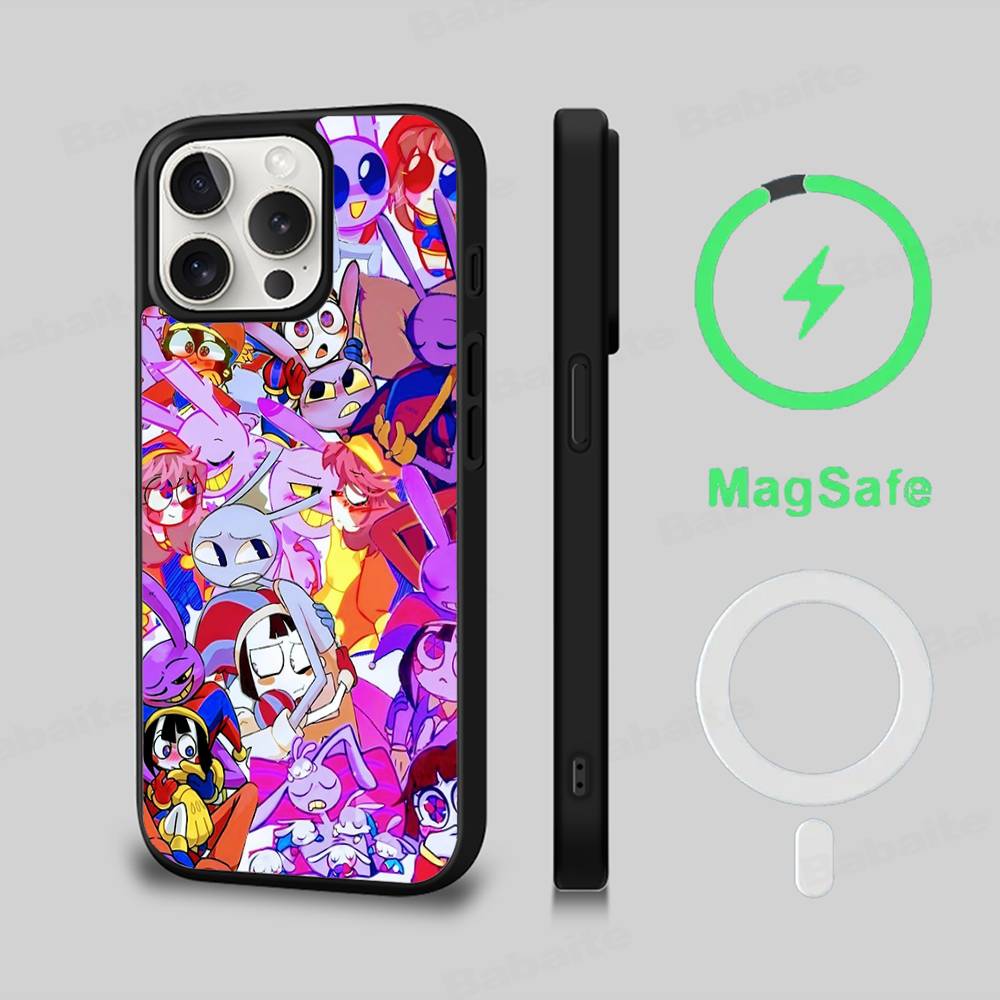 Erstaunliche Digitaler Zirkus Handyhülle Magnetische Hülle Für IPhone 16 14 13 12 11 15 Pro Max Plus Für Magsafe Kabelloses Lade Cover