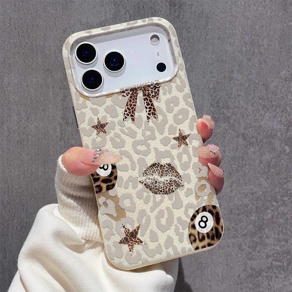 Leopard Print Bow Phone Case For IPhone 17 13 16 Pro 11 15 12 14 Pro Max 14 Plus 16e Shockproof Cover Silicone Soft Fundas