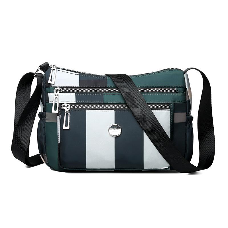 Высококачественная вместительная новая сумка для женщин среднего возраста, из ткани Оксфорд, многослойная, одноплечевая сумка кроссбоди, клетчатая, трендовая маленькая квадратная сумка ARI 25x11x18cm зелёный