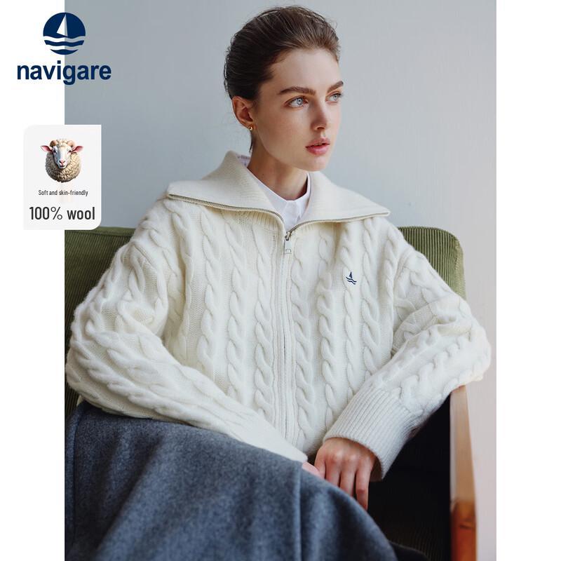 

Navigare Women s 2025 Autumn 100% Wool Knit Cardigan XL