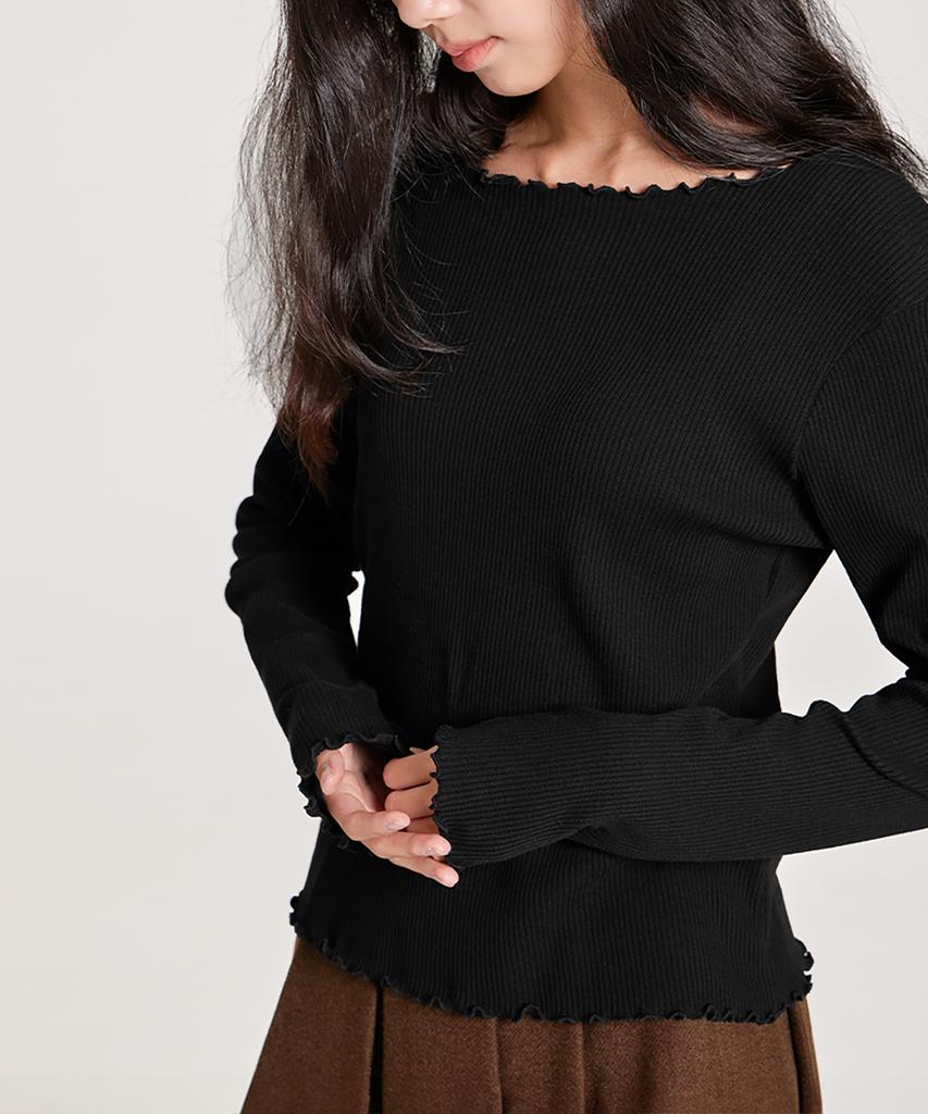 Leondeondada Frill Pendant T-Shirt, Black