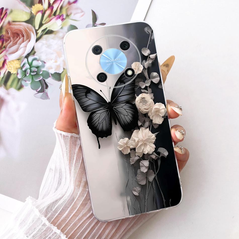 For Huawei Nova Y90 Y91 Cute Flower Butterfly Cat Painted Case For Huawei NovaY90 NovaY91 Soft Silicone TPU Phone Cases