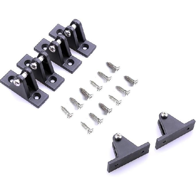 Mxeol Boat Top Fittings Hardware Combo Black Nylon Bimini Caps Jaw Slides Deck Hinges Pad Eye w/Screws