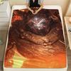 1PC Doom Print Flannel Blanket, High quality Comfortable for All Seasons, Home Decor, Warmth and Comfort, Perfect for Christmas Gifts
